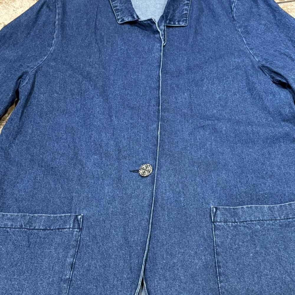 Vintage Joanna size L 100% cotton denim blazer - Picture 5 of 5